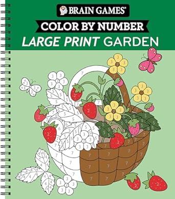Libro de Colorear por Números para Relajación Adultos y Adolescentes  - Imágenes Grandes Jardín