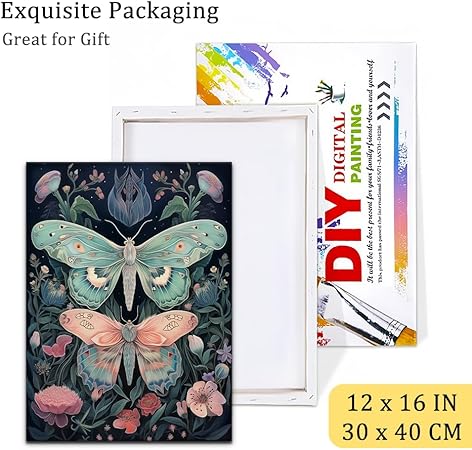 2 Mariposas - Kit de Pintura por Números - 30x40 cm