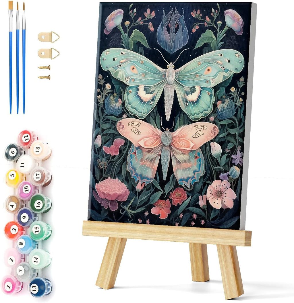 2 Mariposas - Kit de Pintura por Números - 30x40 cm