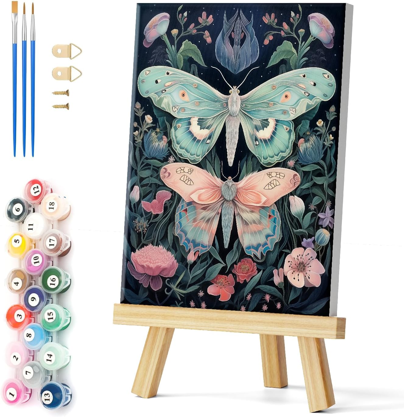 2 Mariposas - Kit de Pintura por Números - 30x40 cm