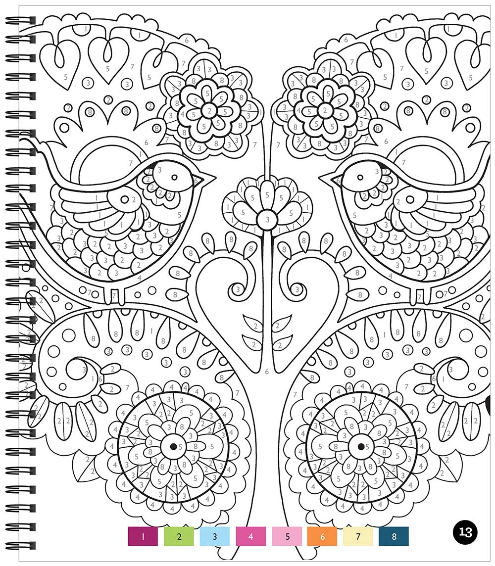 Libro de Colorear por Números para Relajación Adultos y Adolescentes - Pájaros