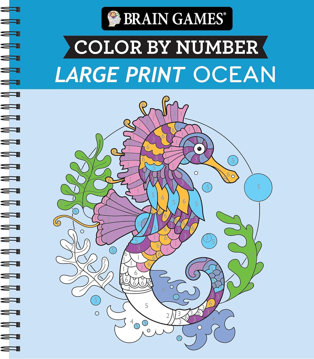 Libro de Colorear por Números para Relajación Adultos y Adolescentes - Large Print Ocean