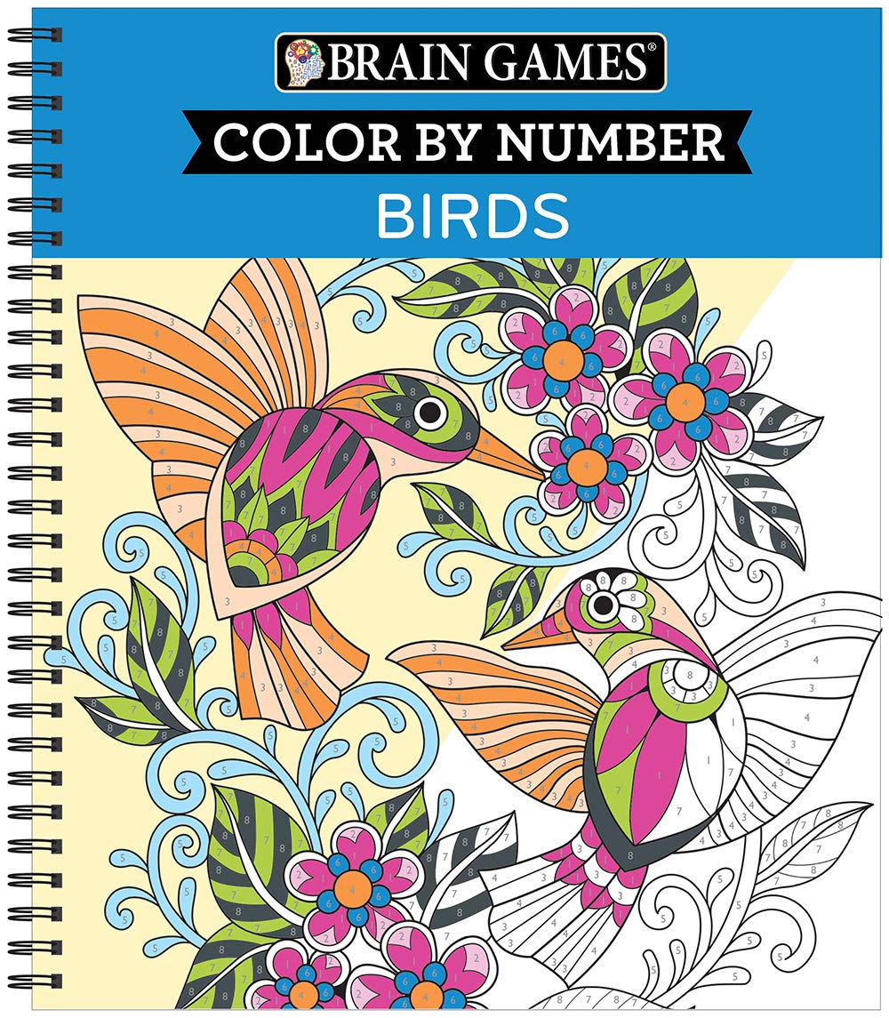 Libro de Colorear por Números para Relajación Adultos y Adolescentes - Pájaros