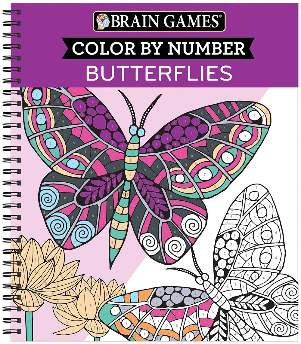 Libro de Colorear por Números para Adultos y Adolescentes - Mariposas Imágenes Relajantes