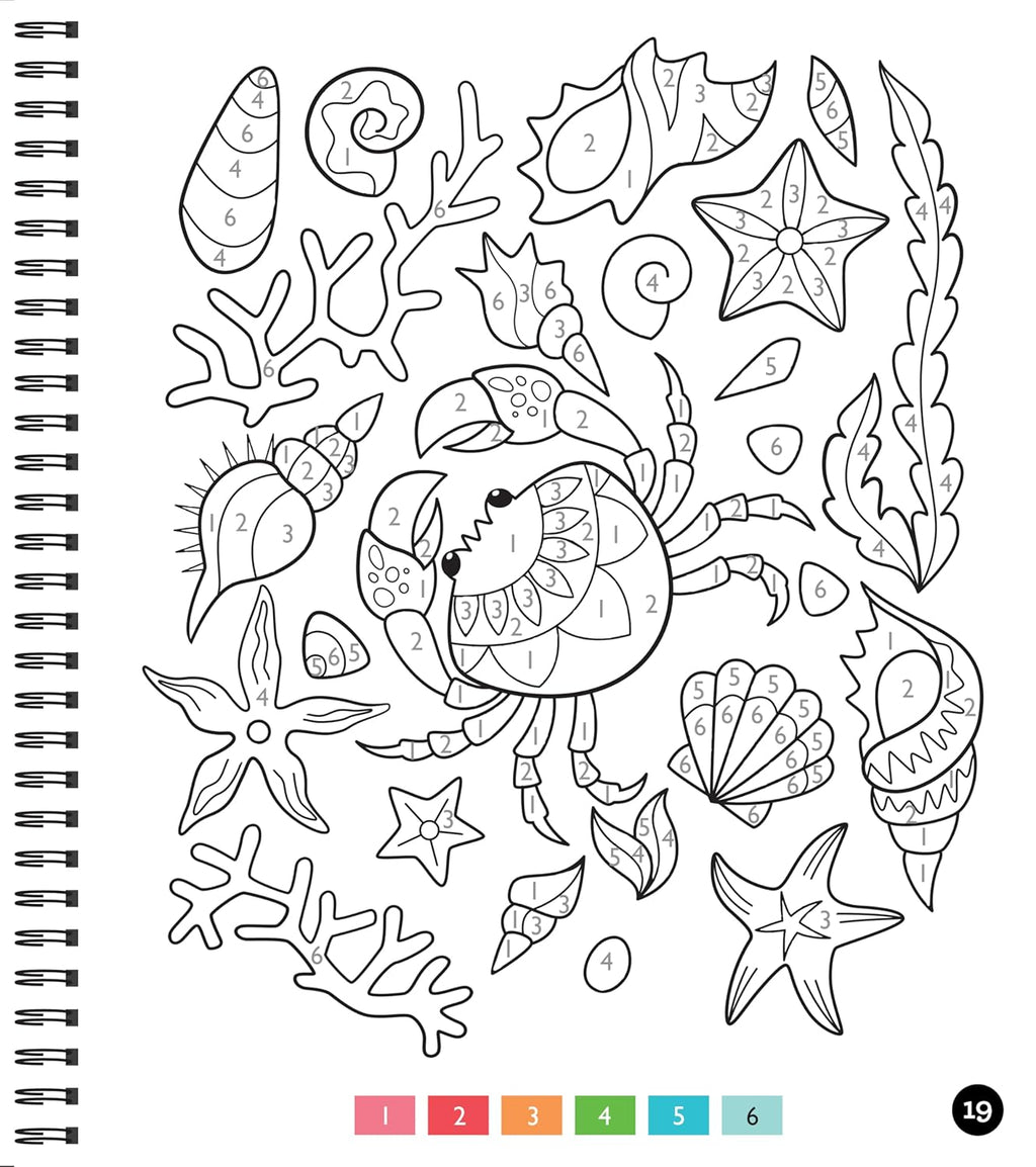 Libro de Colorear por Números para Relajación Adultos y Adolescentes - Large Print Ocean
