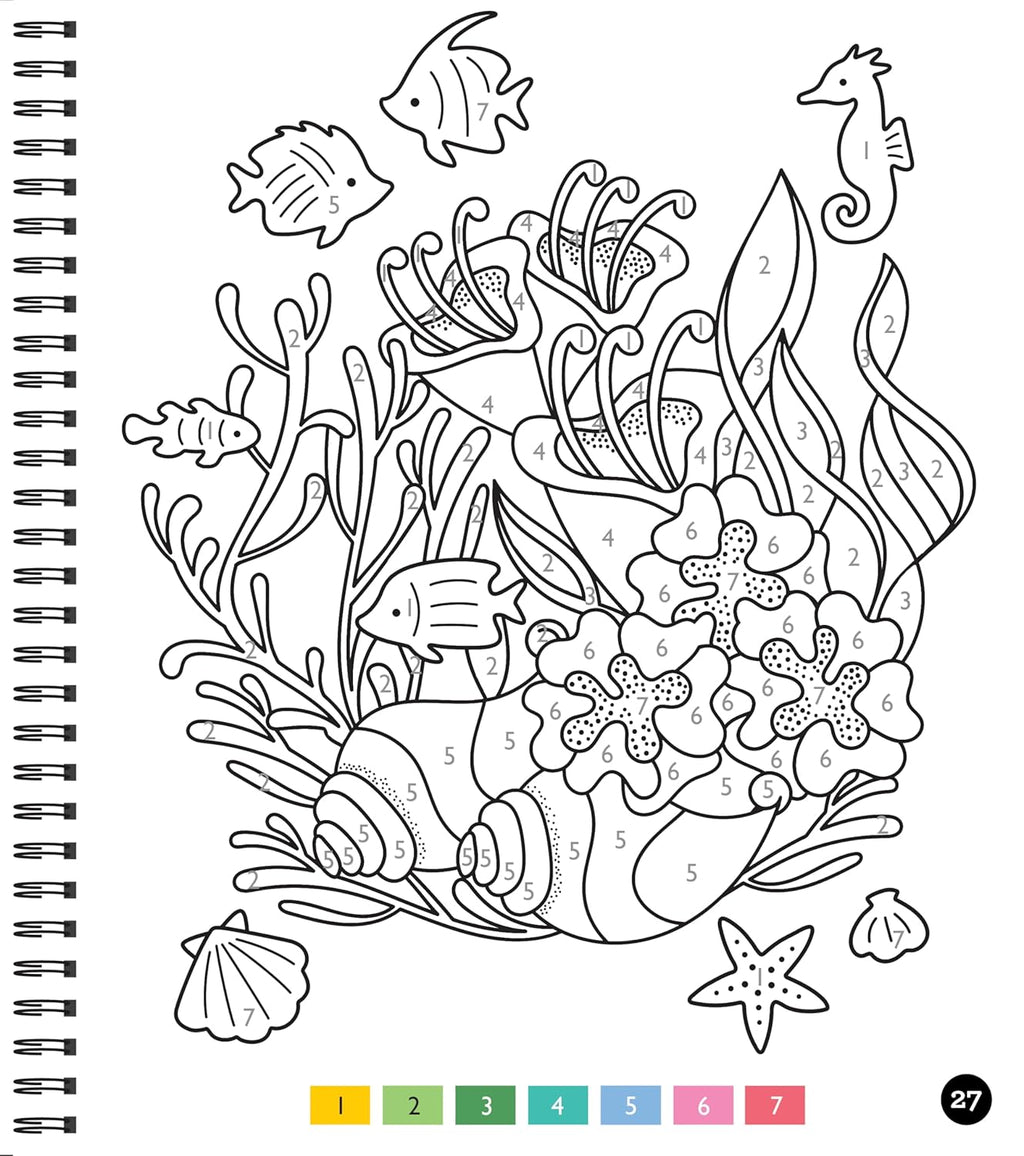 Libro de Colorear por Números para Relajación Adultos y Adolescentes - Large Print Ocean