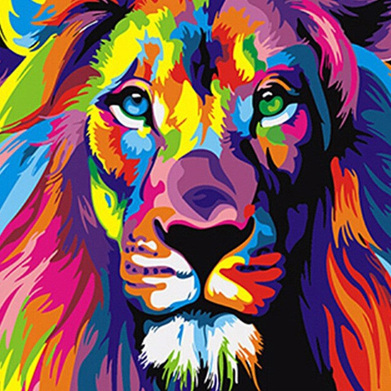 Kit de pintura por números León de Colores 40x50cm - diseño animales - My Box Hub