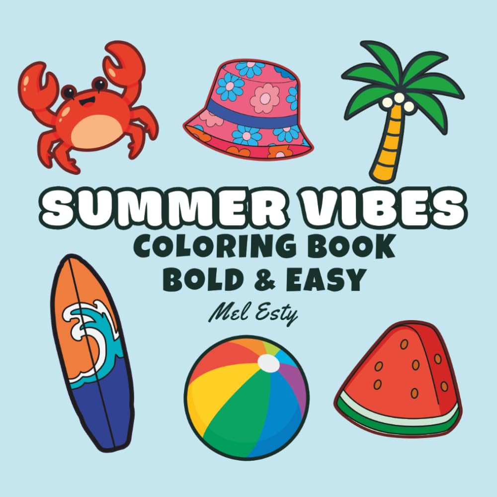 Libro de colorear Summer Vibes Bold & Easy - My Box Hub