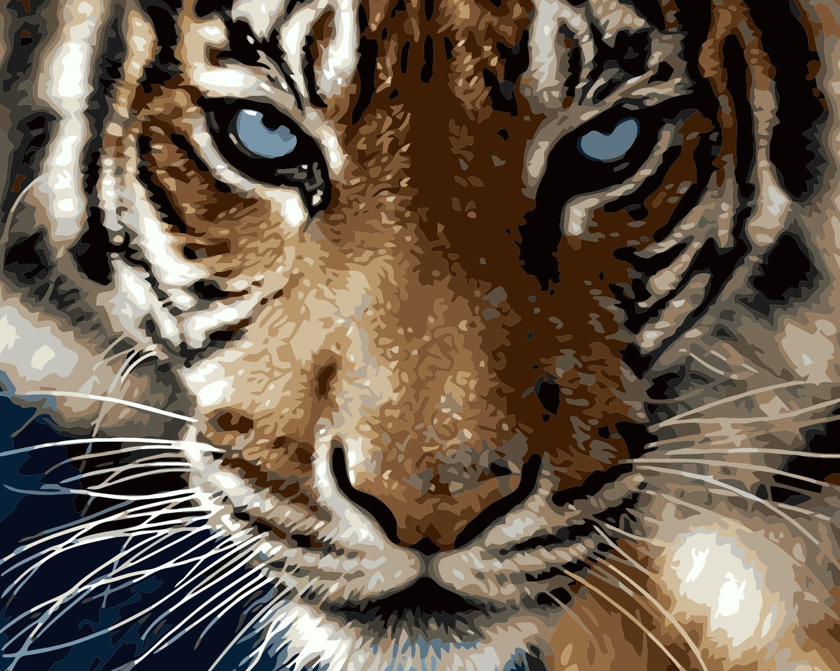 Kit de pintura por números Mirada de Tigre 40x50cm - diseño animales - My Box Hub