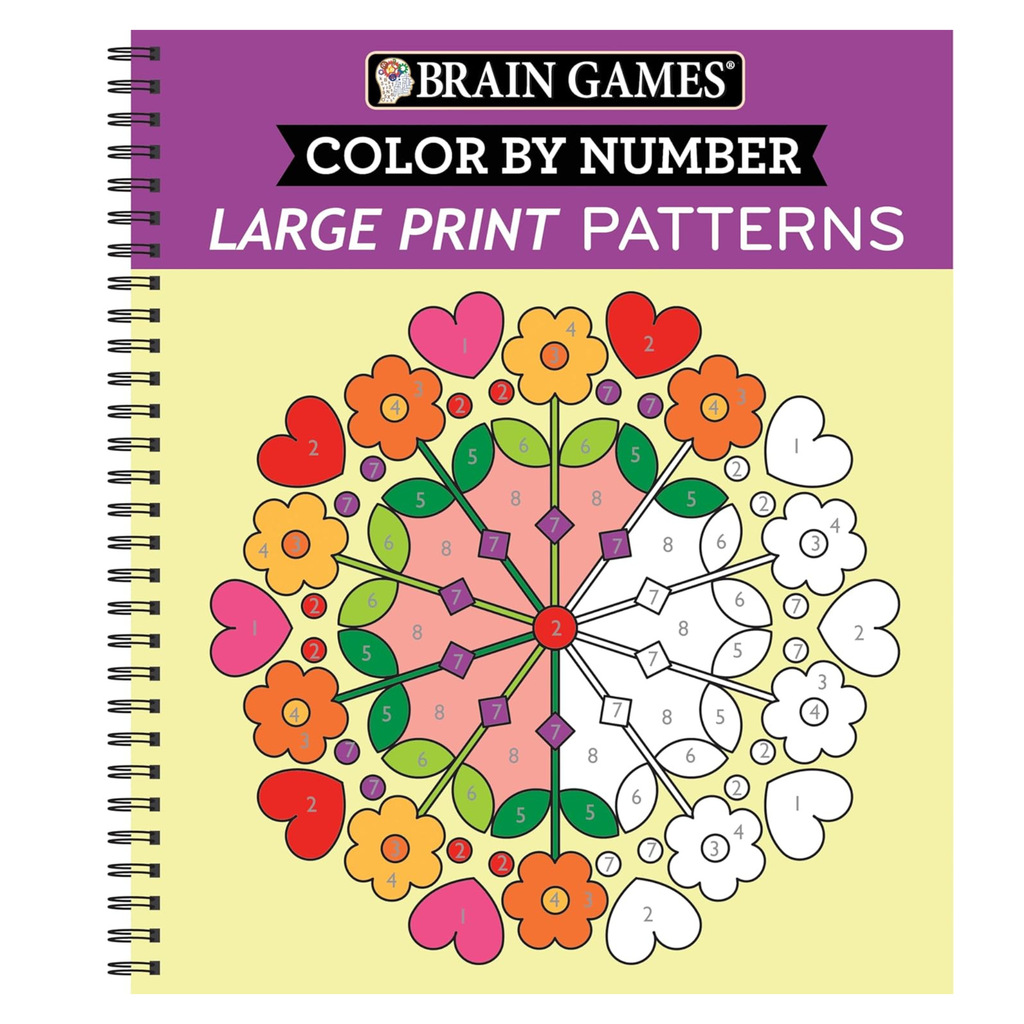 Libro de Colorear por Números para Relajación  - Imágenes Grandes