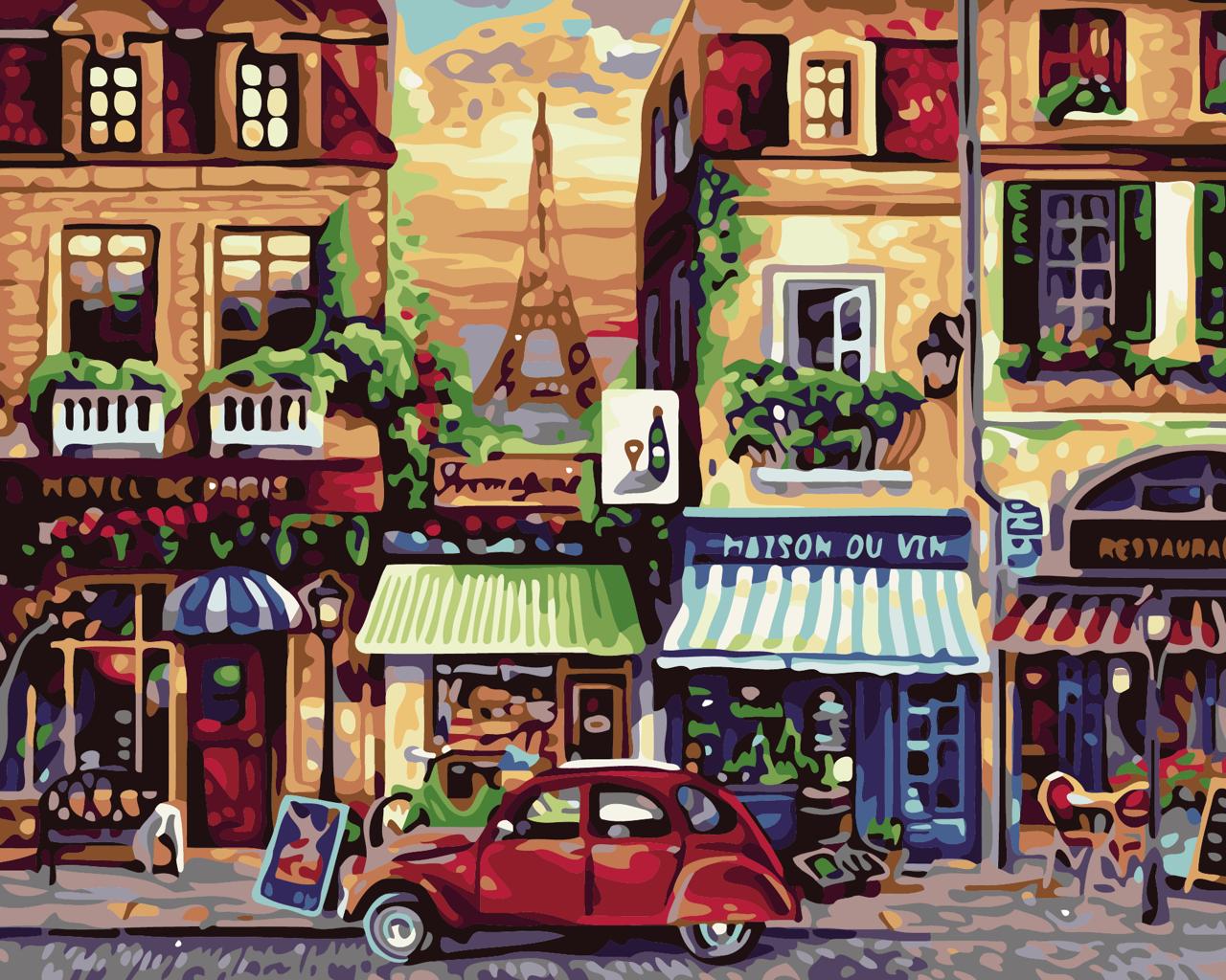 Kit de pintura por números Calles de Europa 40x50cm - diseño ciudades y viajes - My Box Hub