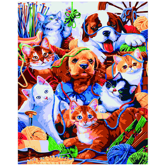 Kit de pintura por números Cesta de Amigos 40x50cm - diseño animales - My Box Hub