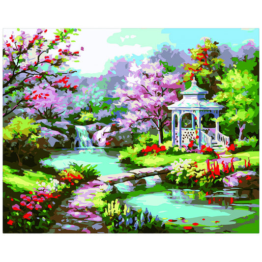Kit de pintura por números Jardín Encantado 40x50cm - diseño flores - My Box Hub