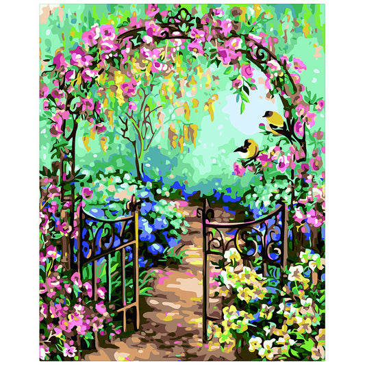 Kit de pintura por números Portal de Rosas 40x50cm - diseño flores - My Box Hub