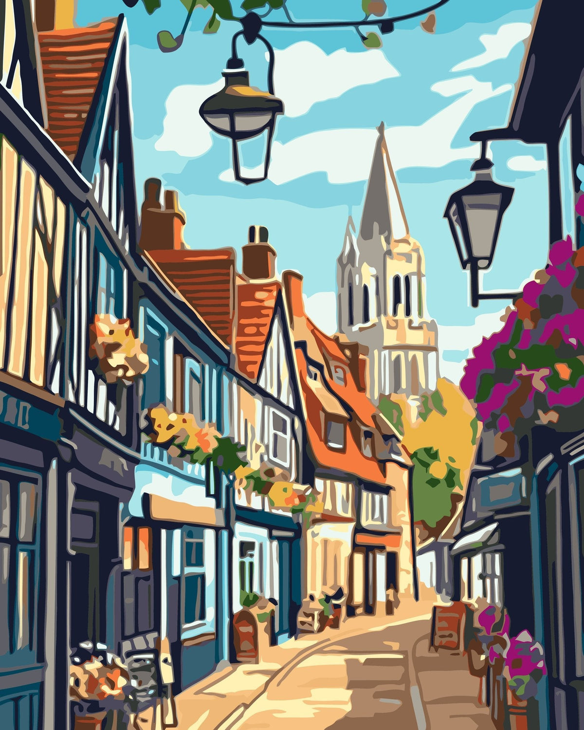 Calle de Pueblo - kit de pintura por números