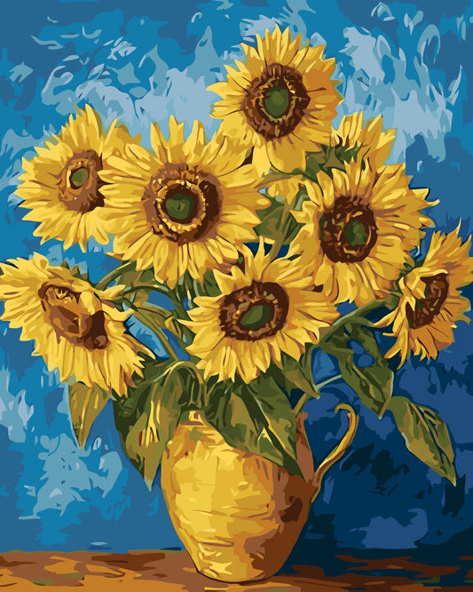 Kit de pintura por números Girasoles Felices 40x50cm - diseño flores - My Box Hub